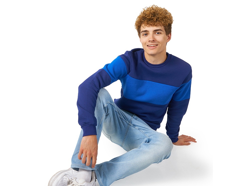 Свитшот блокинг Edinburgh, нейви/кл.синий, мужской-1