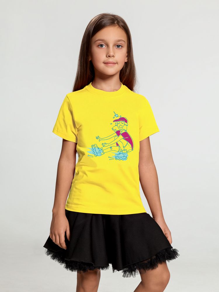 Футболка детская Roller Skates, желтая-3