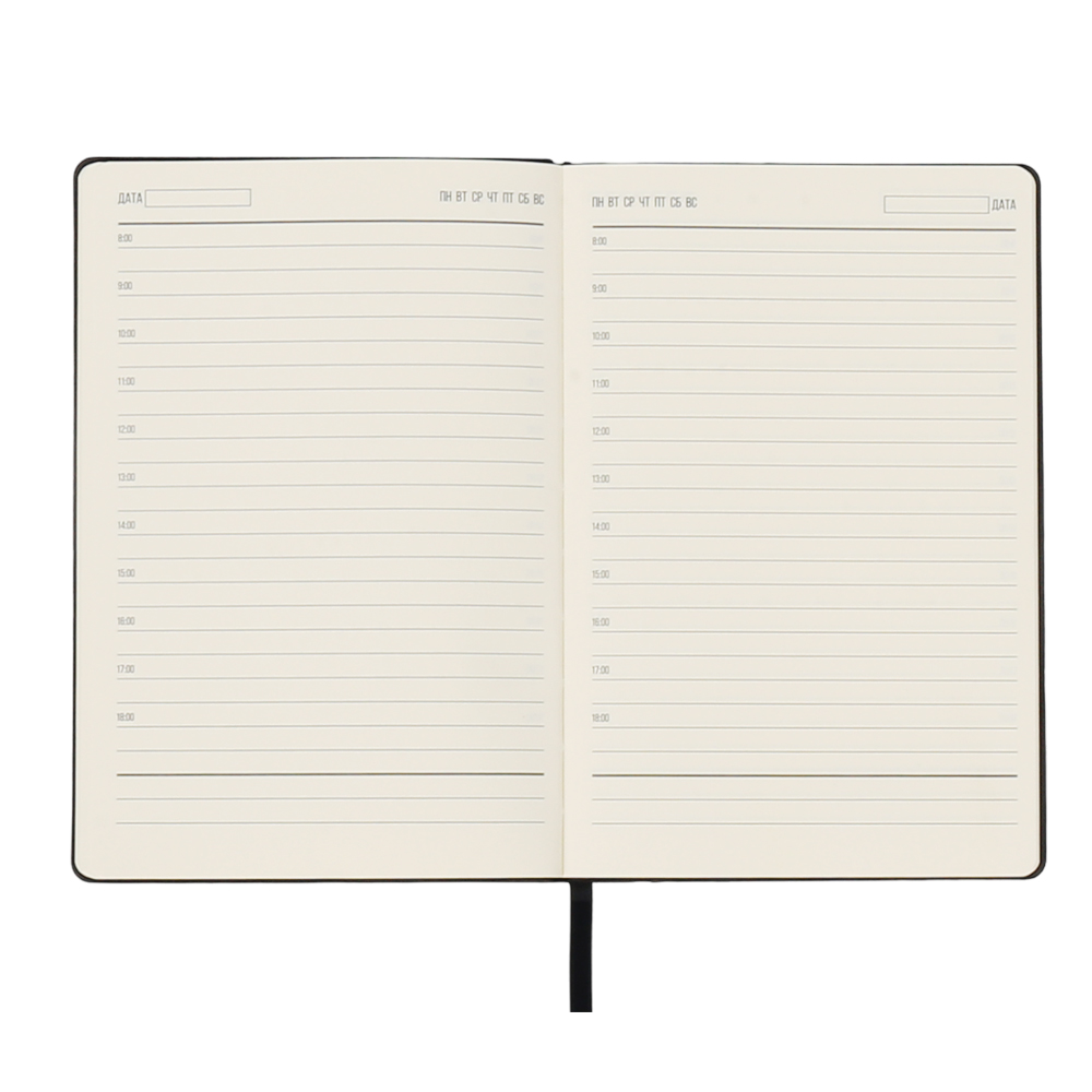 Ежедневник A5 недатированный Simflex в мягком переплёте, чёрный-4