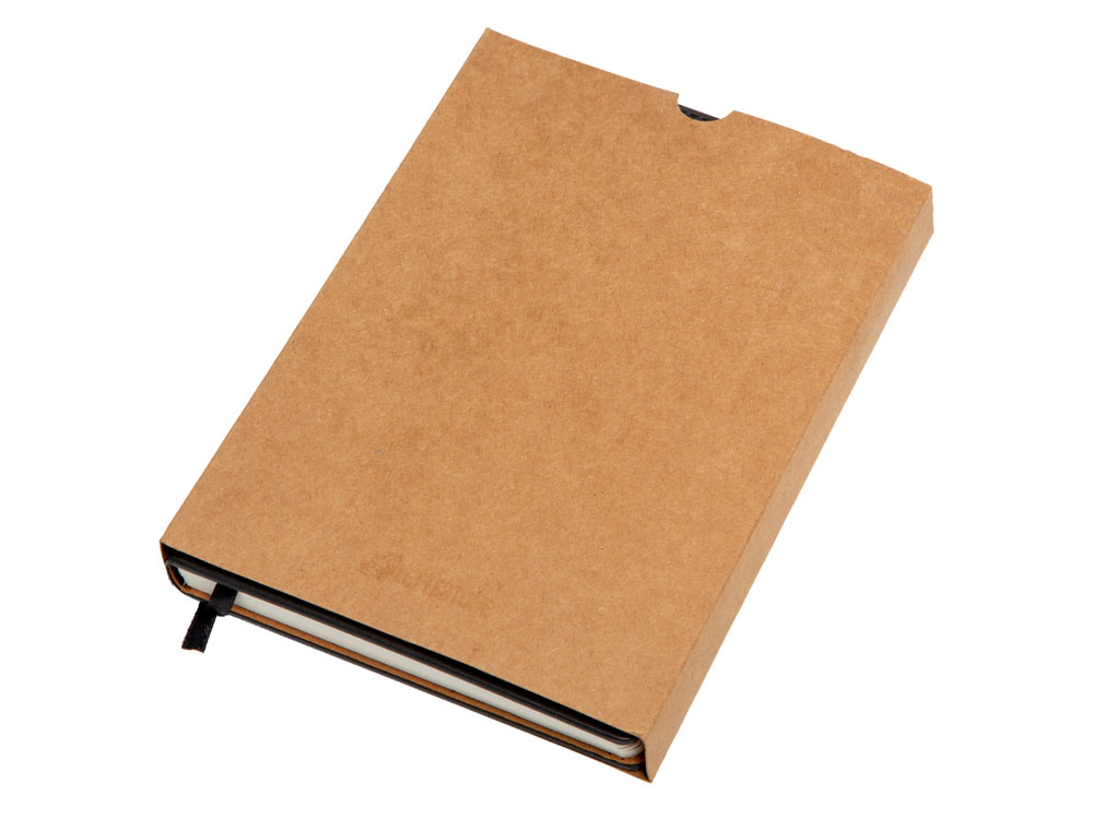 Бизнес блокнот А5 Freya с клапаном и карманом для визиток, твердая обложка, 128 листов, черный и свет-7