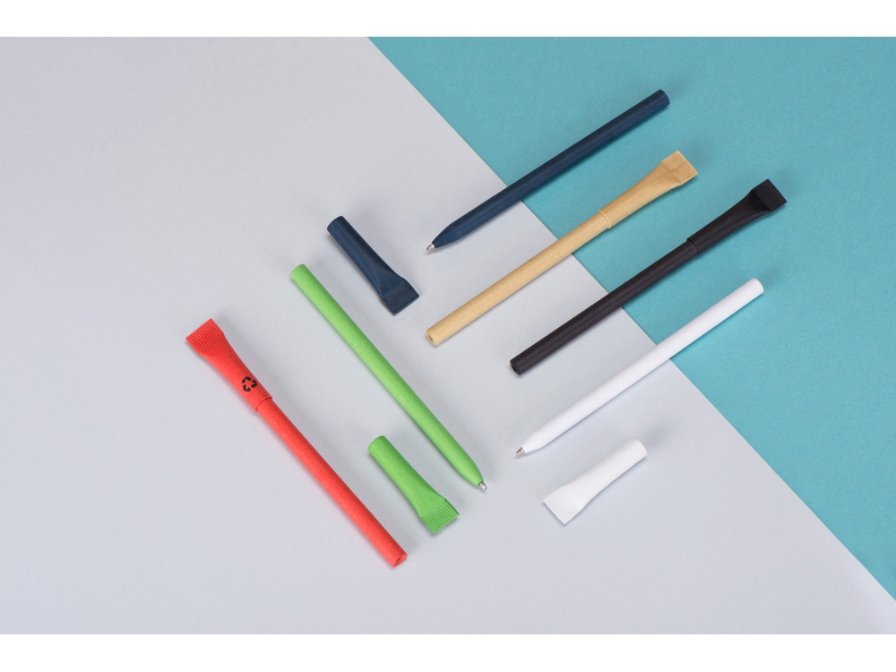 Ручка картонная с колпачком Recycled, натуральный-4