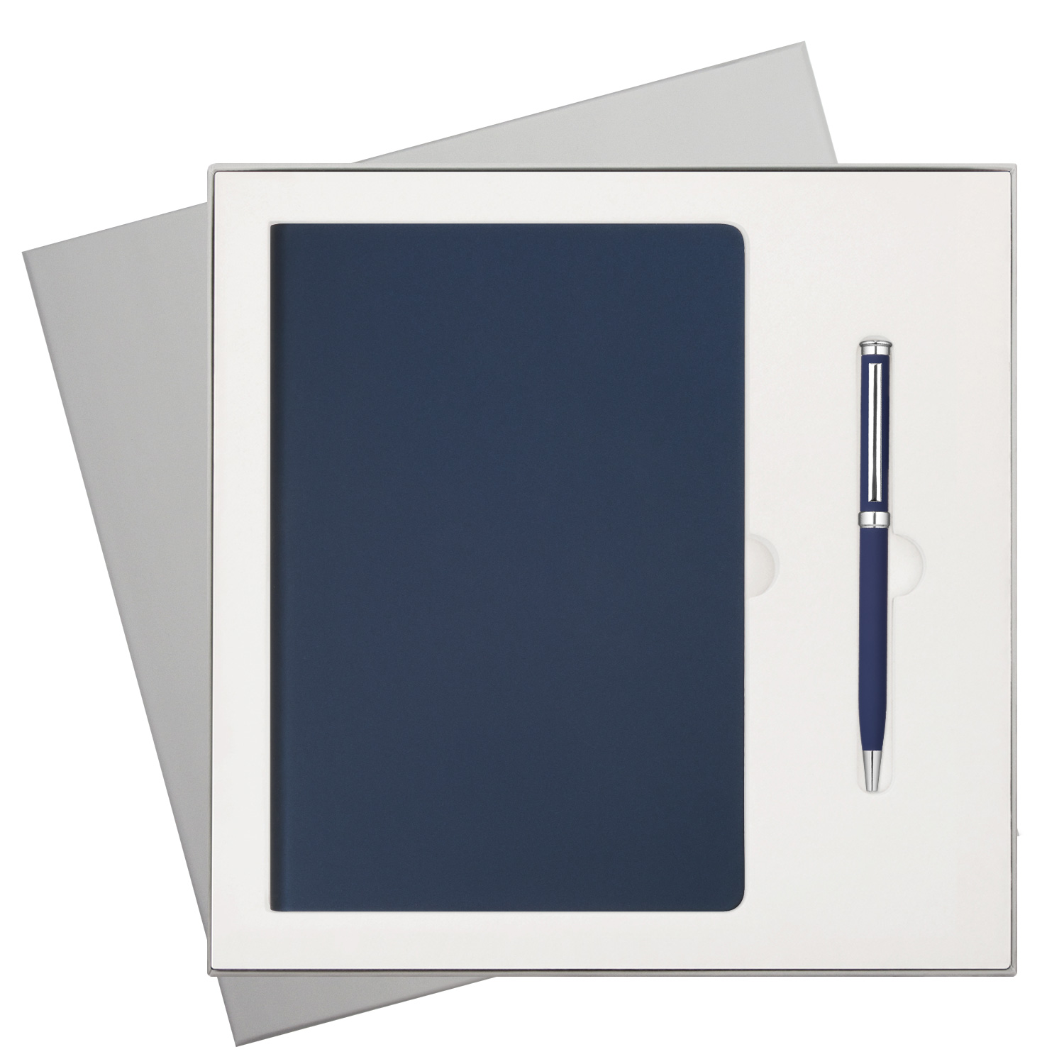 Подарочный набор Star, синий (ежедневник, ручка)-0