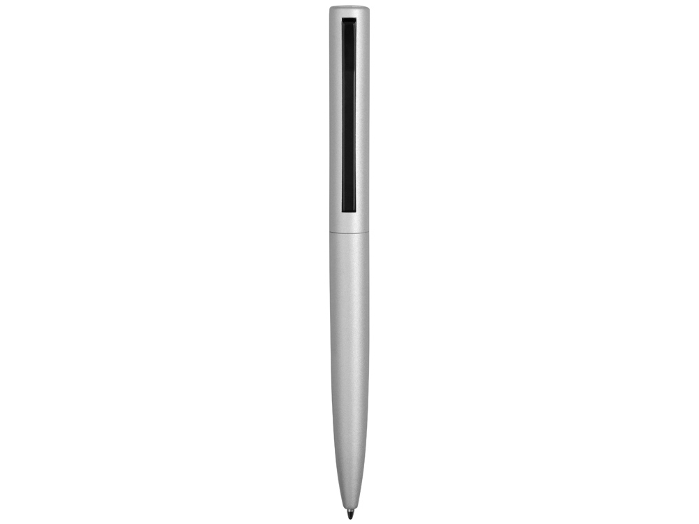 Ручка металлическая шариковая Bevel, серебристый/черный-2
