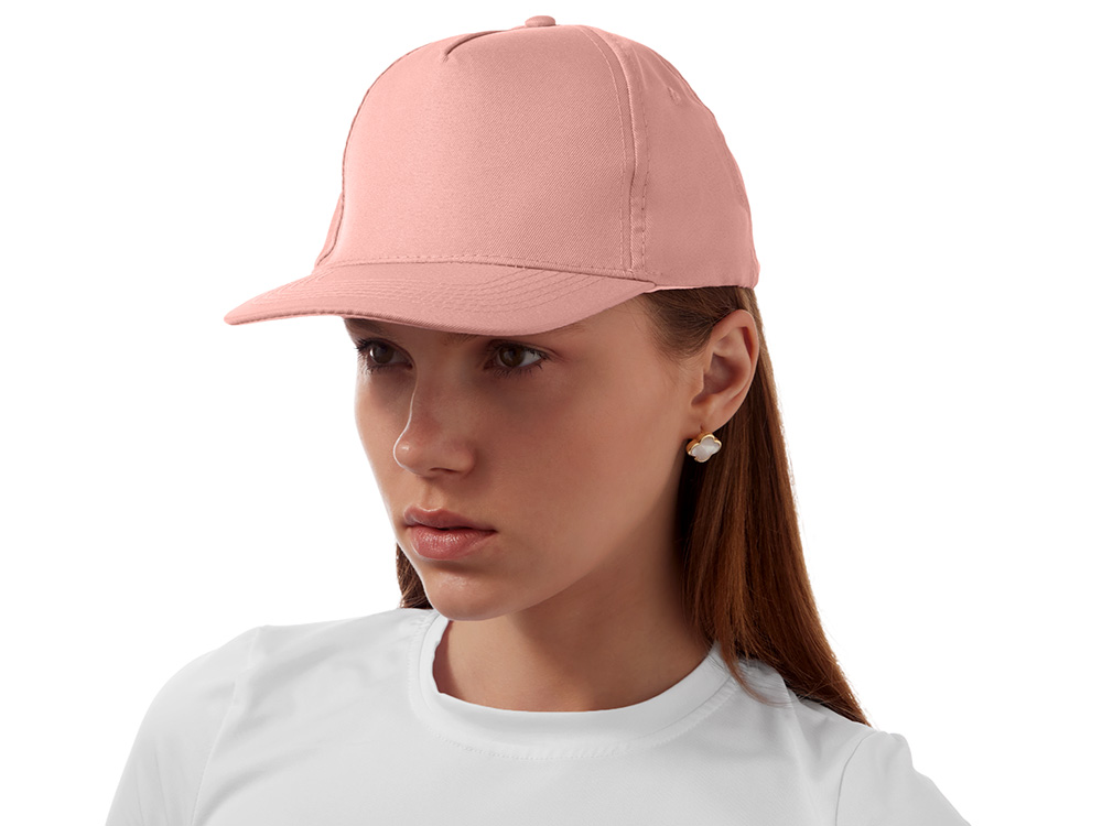 Бейсболка Poly 5-ти панельная 120гр, лососевый-2