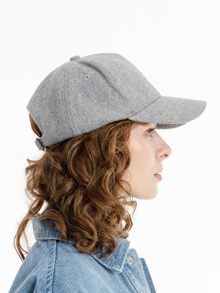 Бейсболка Woolridge, серый меланж-5