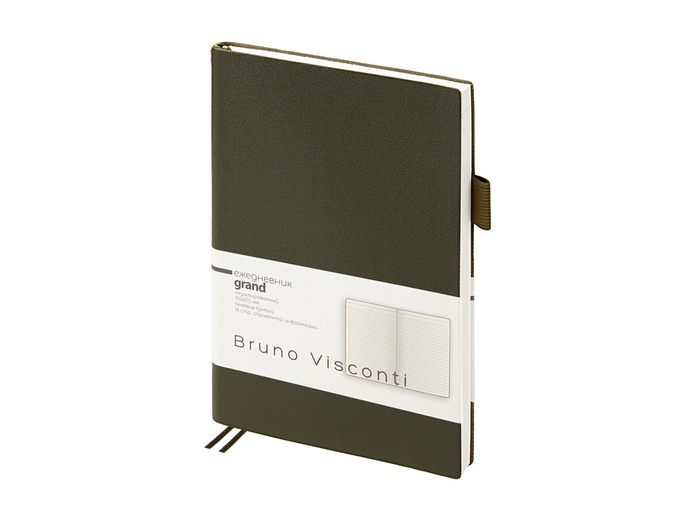 Ежедневник недатированный А5 Grand, темно-зеленый-0