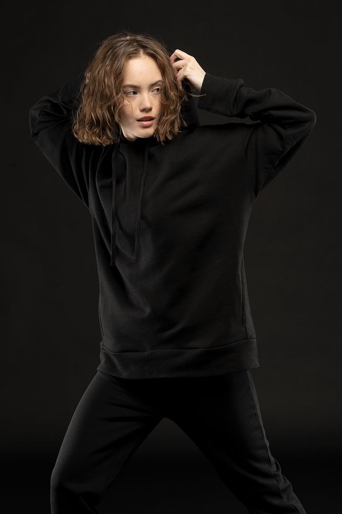 Худи унисекс H2, черное-1