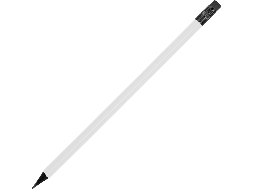 Карандаш чернографитовый трехгранный Blackie 3D, белый-0