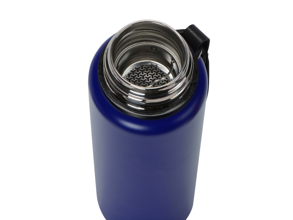 Вакуумный термос Story c покрытием powder, тубус, синий-4