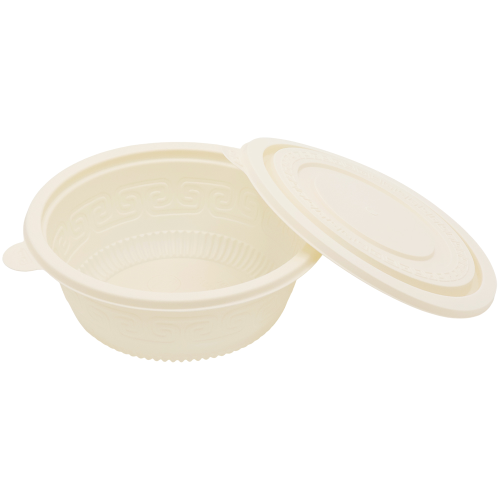 Набор контейнеров (супница) из кукурузного крахмала, Белый-2