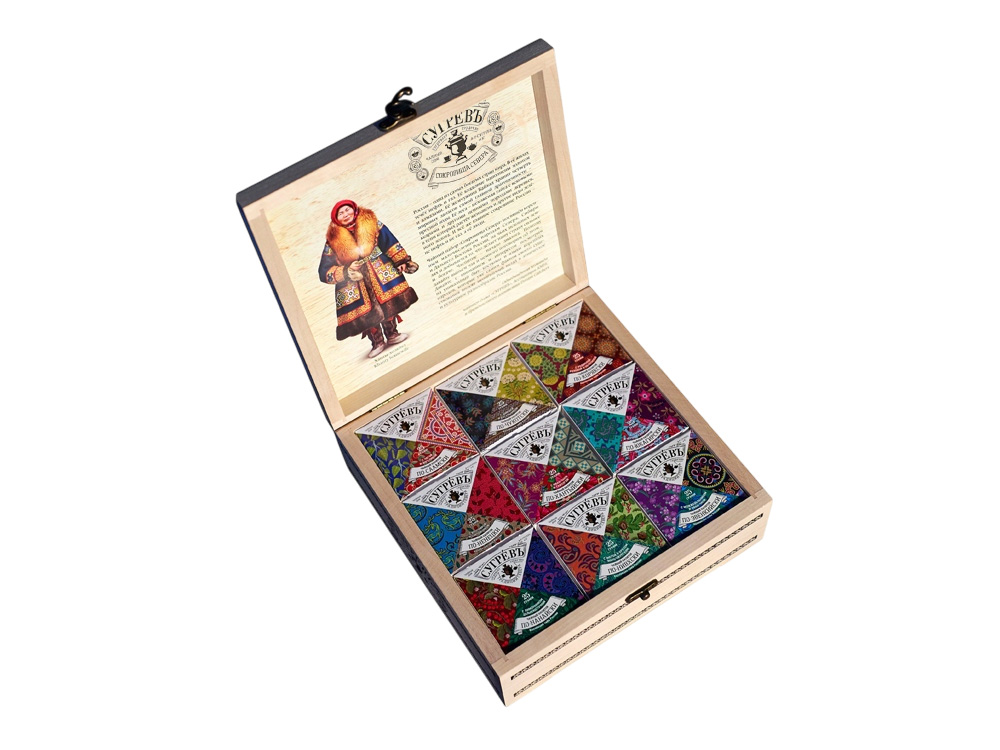 Подарочный набор c чаем Сокровища Севера в деревянной шкатулке без лого-1