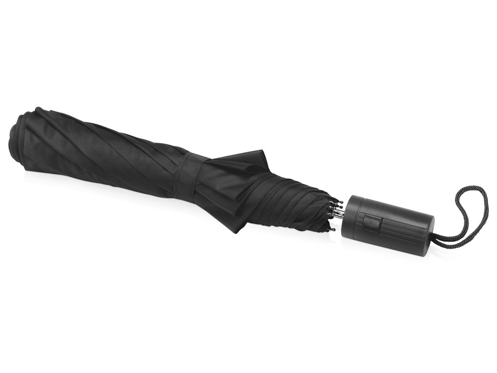 Зонт складной Tulsa, полуавтоматический, 2 сложения, с чехлом, черный-2