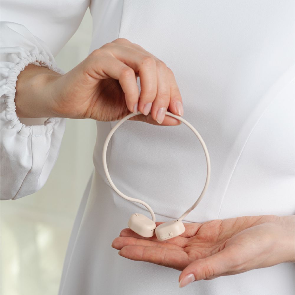 Беспроводные наушники OpenAir Arc, бежевые-3