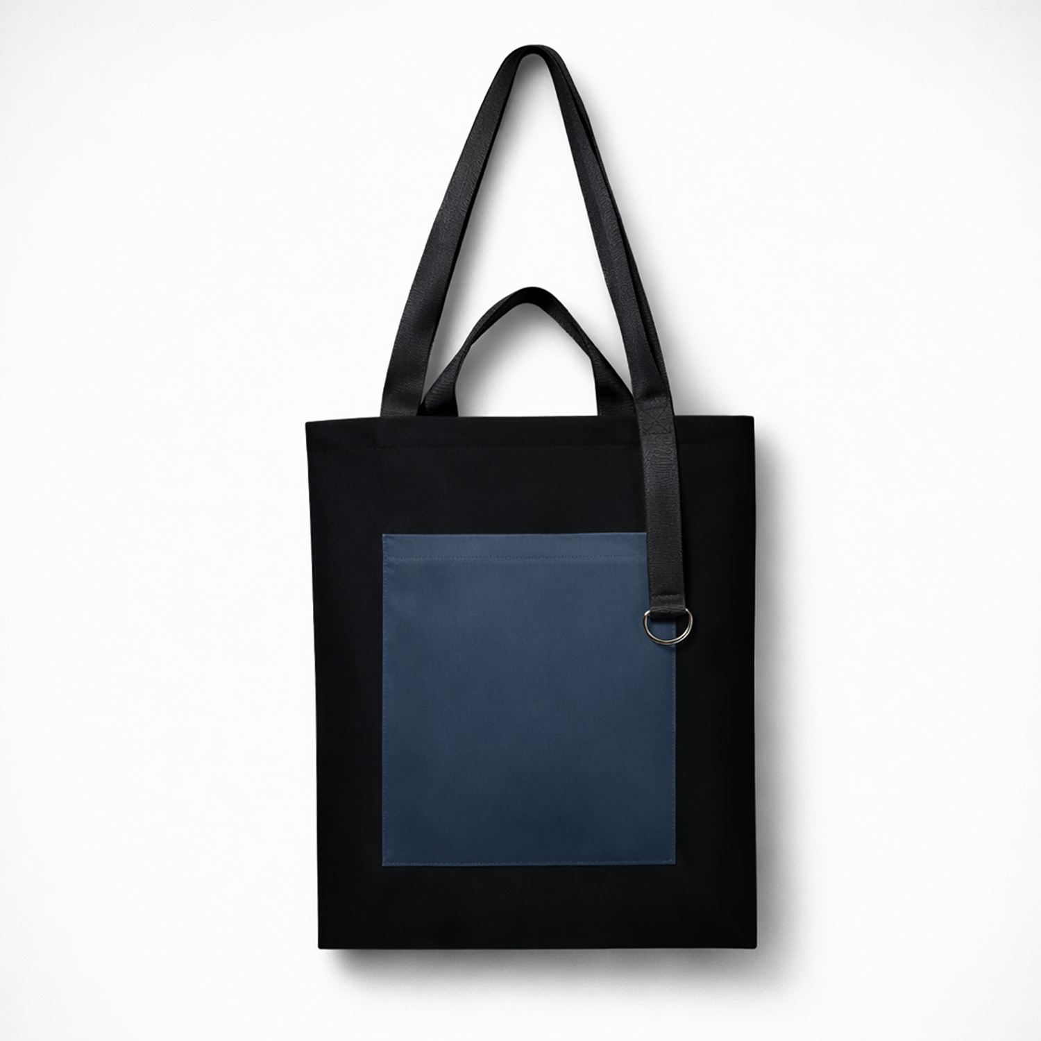 Шоппер Superbag Big Pocket, с карманом на молнии (черный с темно-серым)-1
