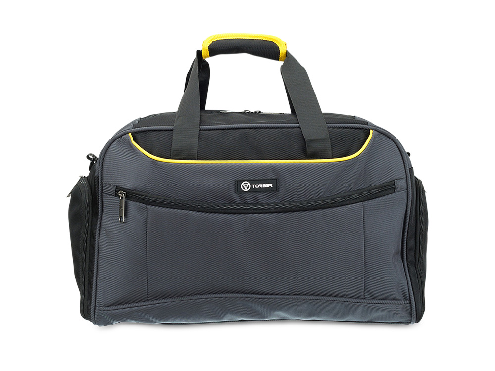 Сумка спортивная TORBER, серый, полиэстер, 48 х 24 х 30 см-0