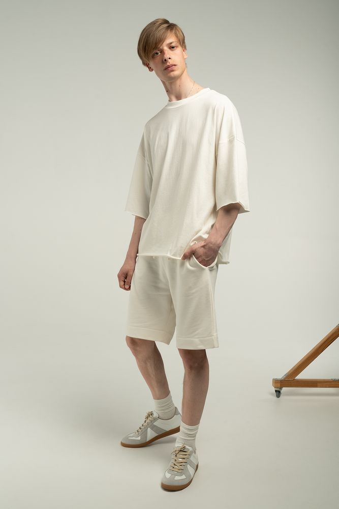 Футболка унисекс оверсайз T1, молочно-белая-3