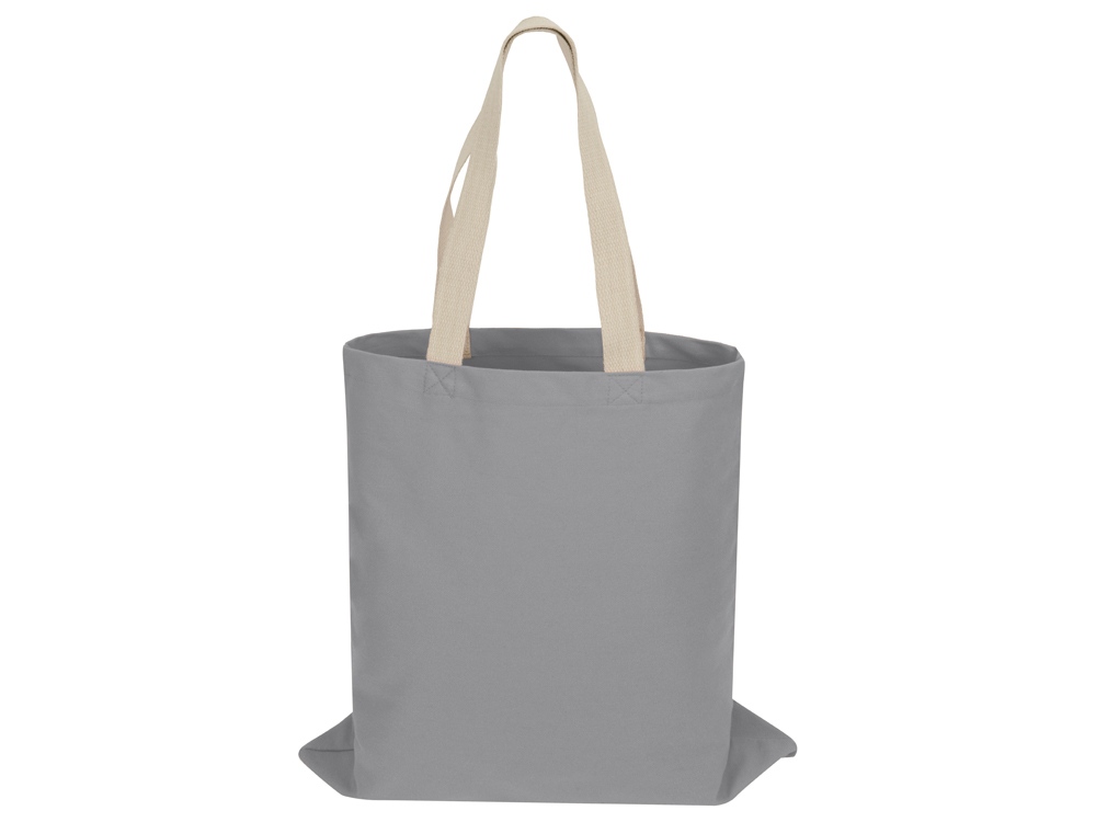 Сумка для шопинга Steady из хлопка с парусиновыми ручками, 260 г/м2, серый-2
