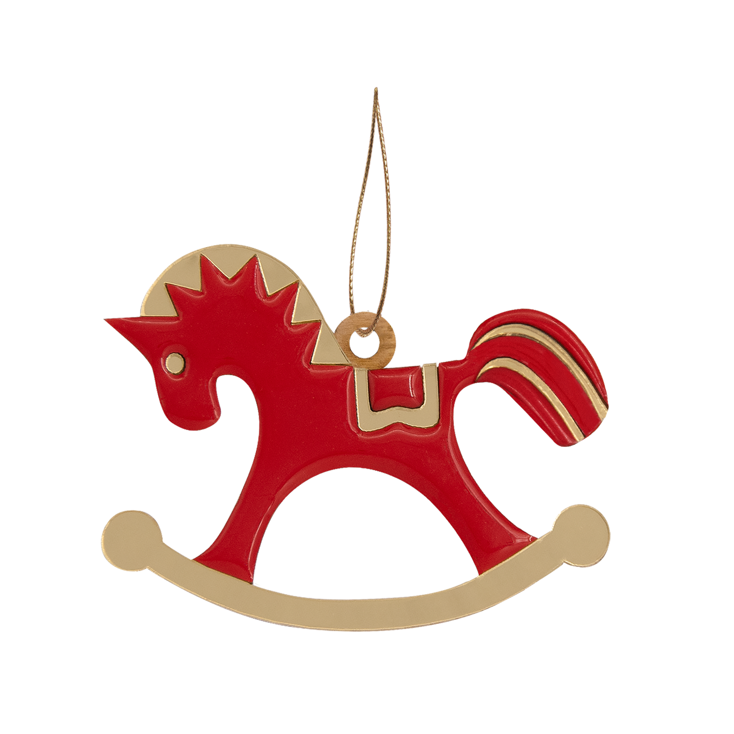 Ёлочная игрушка Лошадка (красный)-0