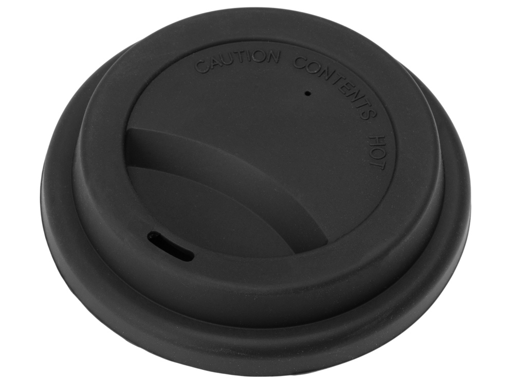 Стакан с силиконовой крышкой Cafe, черный-2
