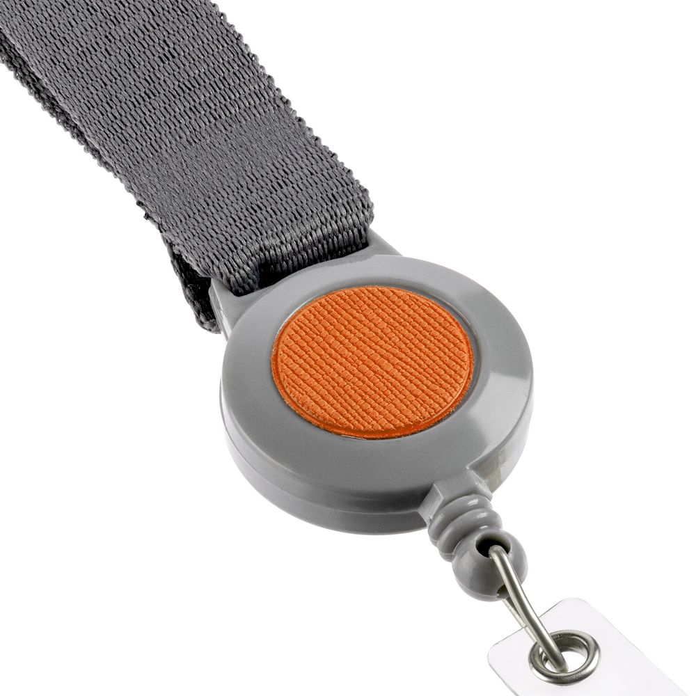 Чехол для пропуска с лентой и ретрактором Devon, оранжевый-3