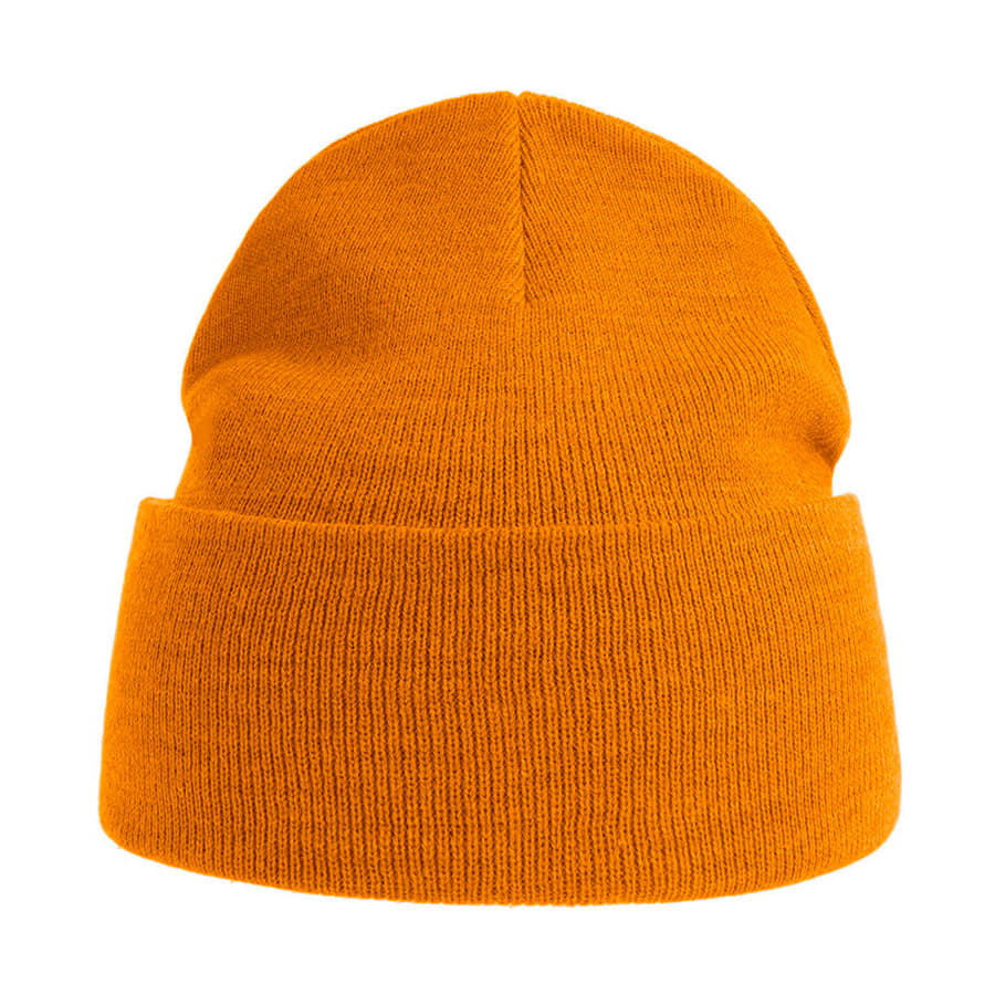 Шапка вязаная PURE  с отворотом из пряжи Polylana® горчичный, желтый-5