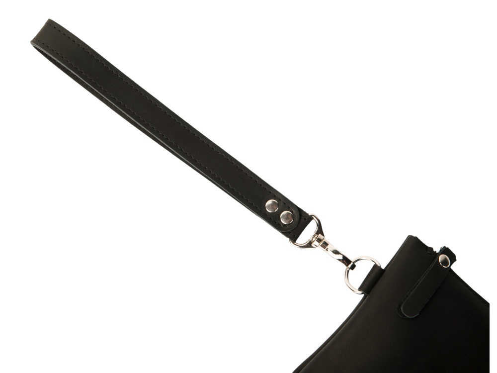 Барсетка кожаная, черный-4