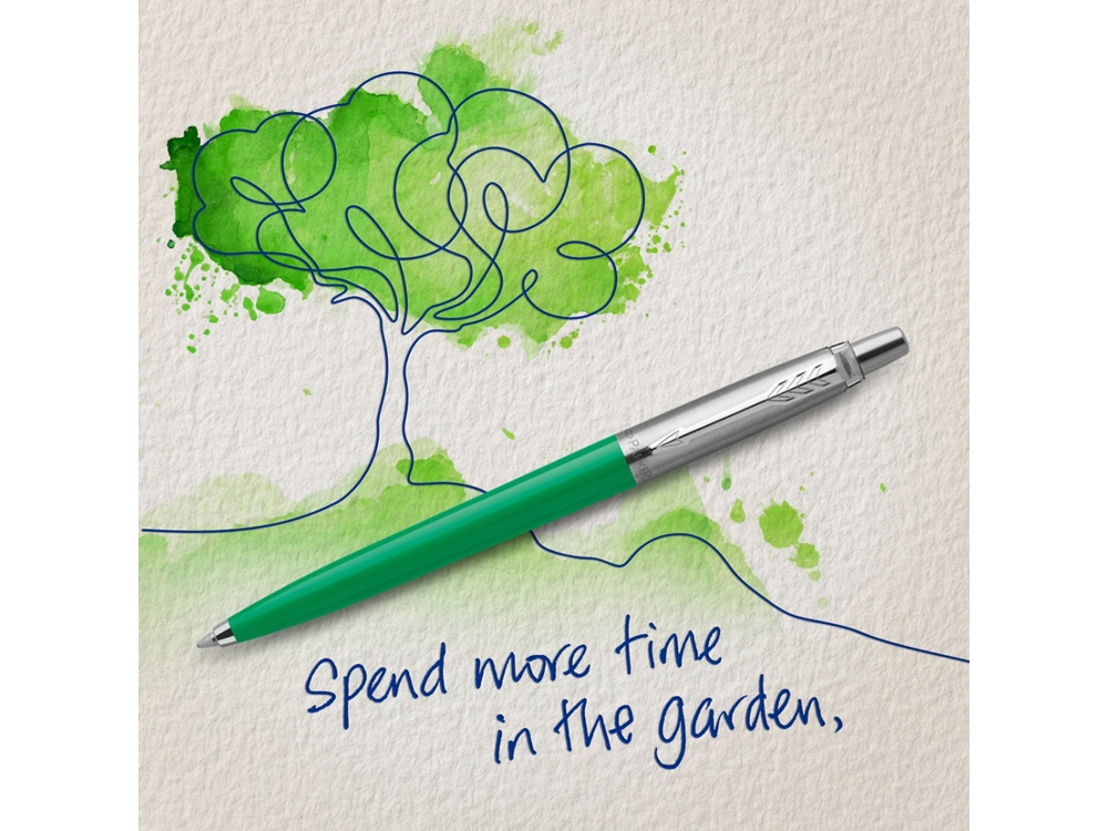 Шариковая ручка Parker Jotter, цвет GREEN, цвет чернил синий, толщина линии M , в подарочной коробке-5