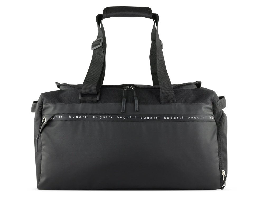 Сумка спортивная BUGATTI Blanc Delight, чёрная, нейлон RPET600D/тарпаулин/полиэстер, 47х23х28 см-1