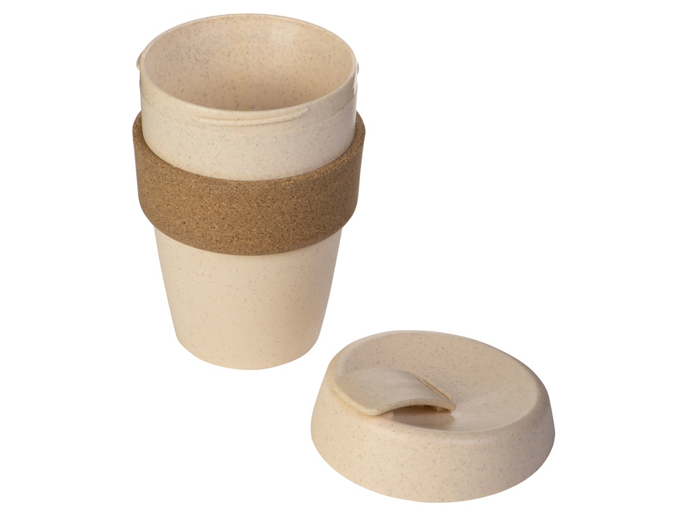 Стакан из пшеничного волокна с двойными стенками Pino, натуральный-3