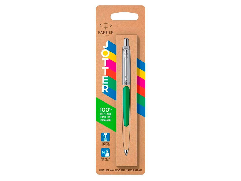 Шариковая ручка Parker Jotter ORIGINALS GREEN CT, стержень: M blue ЭКО-УПАКОВКА-2