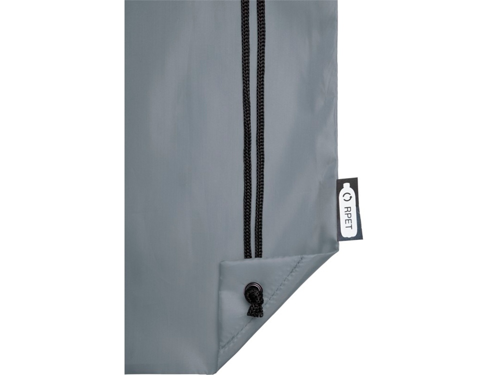 Рюкзак со шнурком Oriole из переработанного ПЭТ, серый-4