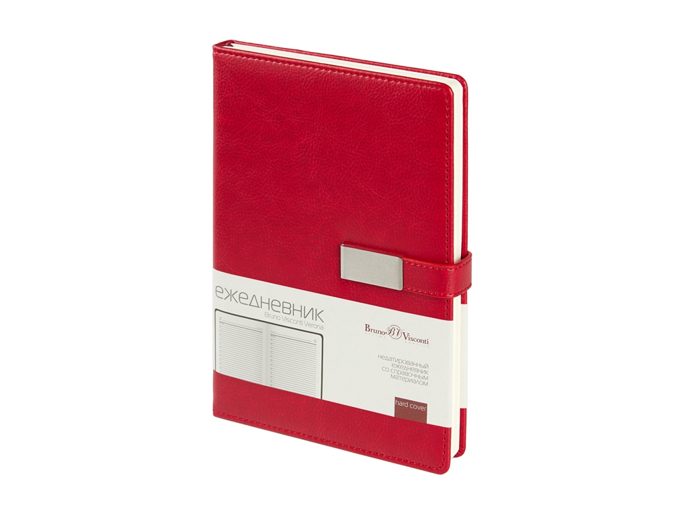 Ежедневник недатированный А5 Verona, красный-0
