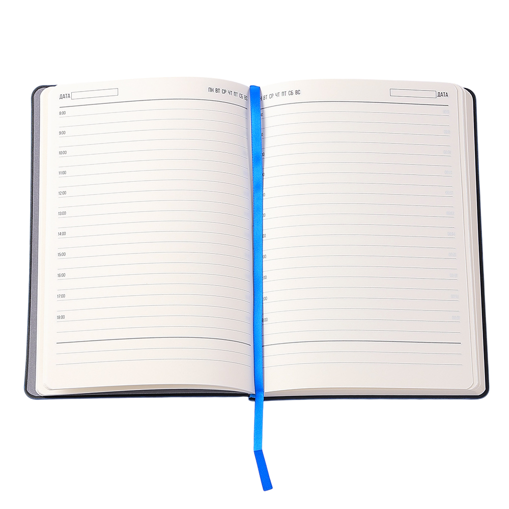 Ежедневник A5 недатированный Stefano в мягком переплёте, Светло-синий-3