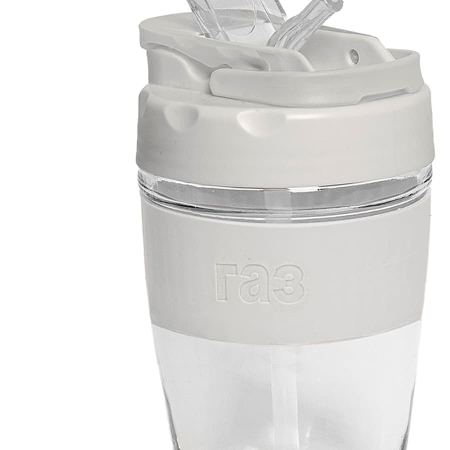 Стакан EASY с крышкой, 400мл, прозрачный, белый-3