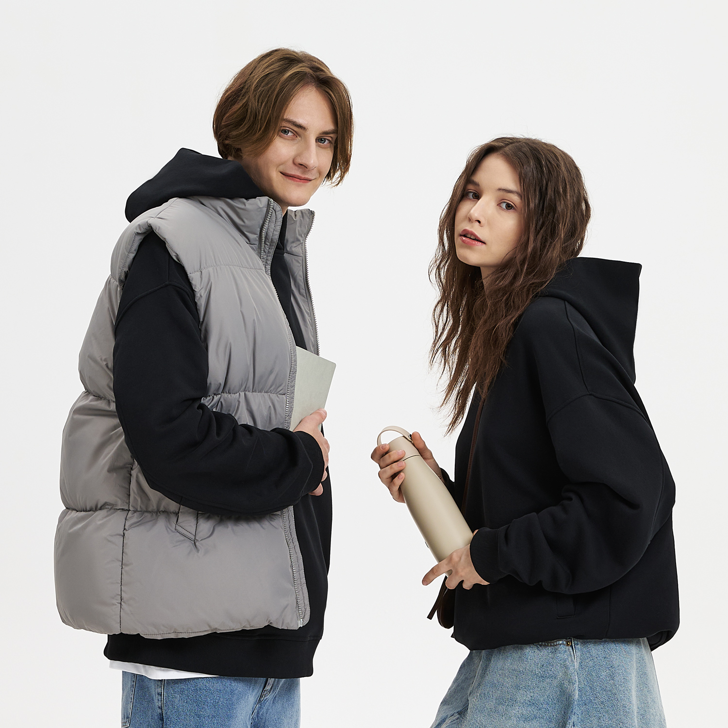 Термобутылка вакуумная герметичная Боска (Bosca), бежевая-9