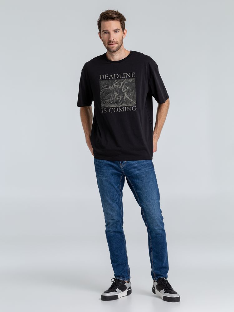 Футболка оверсайз Deadline, черная-0