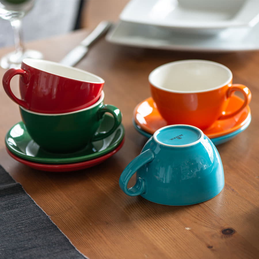 Чайная/кофейная пара CAPPUCCINO, ярко-красный-4