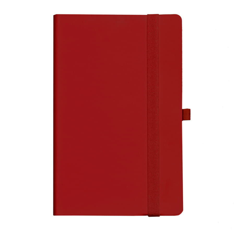 Бизнес-блокнот GRACY на резинке, формат А5, в линейку, ярко-красный-1