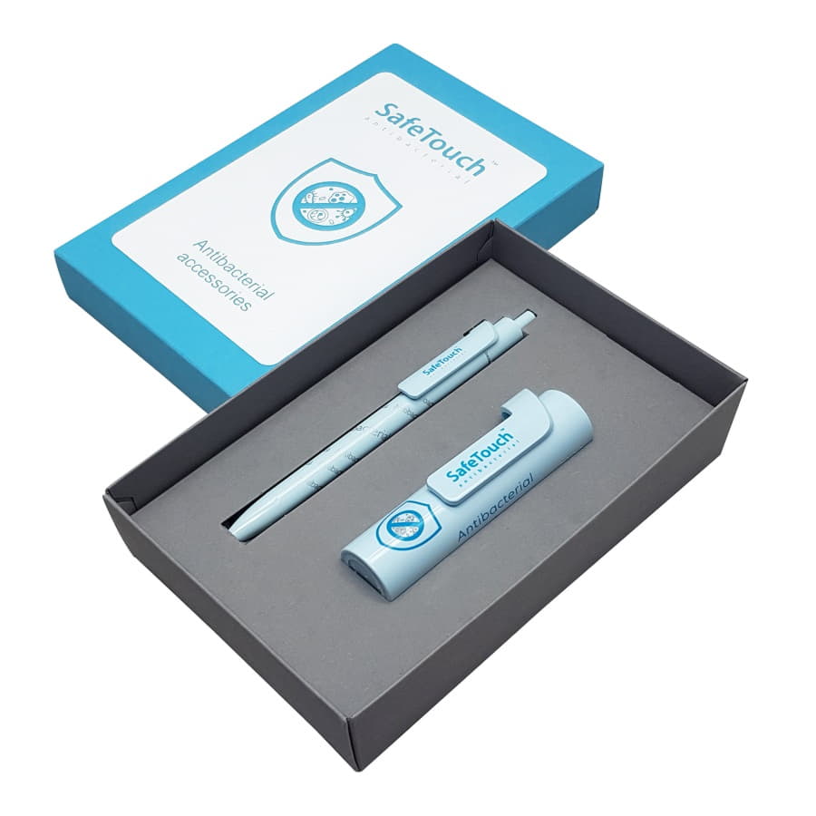 Набор FORTE SAFE TOUCH: аккумулятор, 3000мАh и ручка,серый/голубой, разные цвета-1