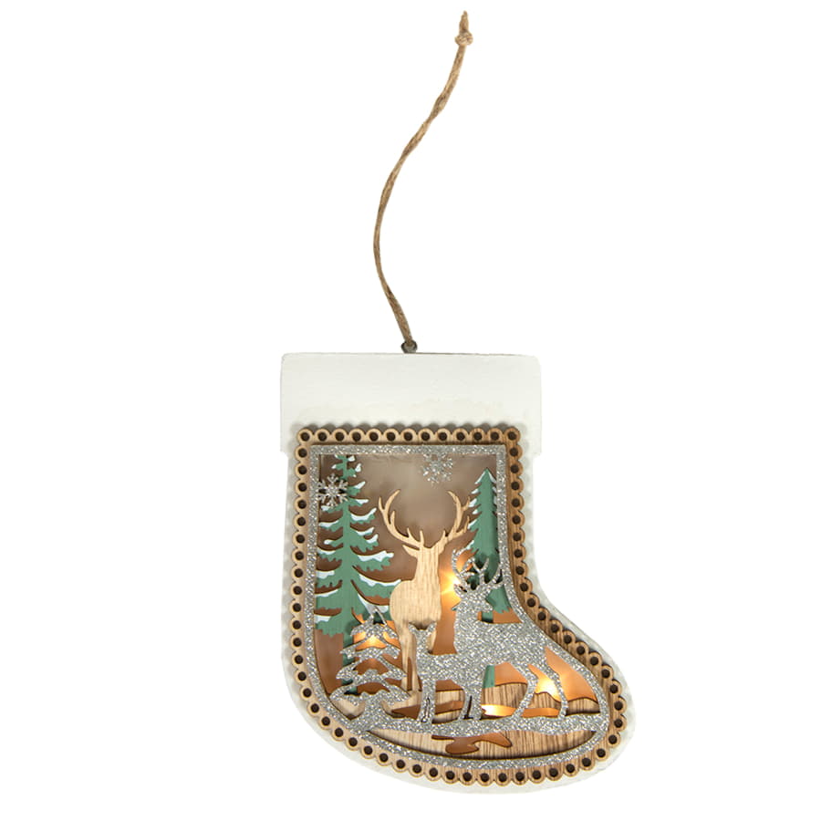 Украшение с подсветкой ВАЛЕНОК, бежевый-2