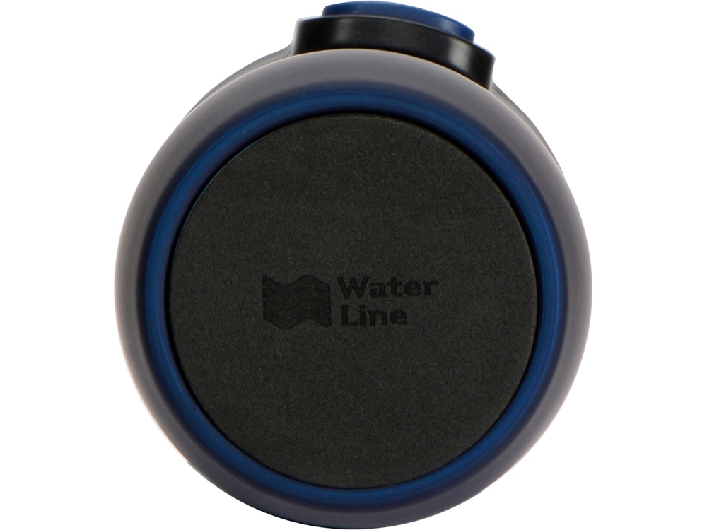 Вакуумная термокружка с кнопкой Streamline, Waterline, soft-touch, темно-синий-5