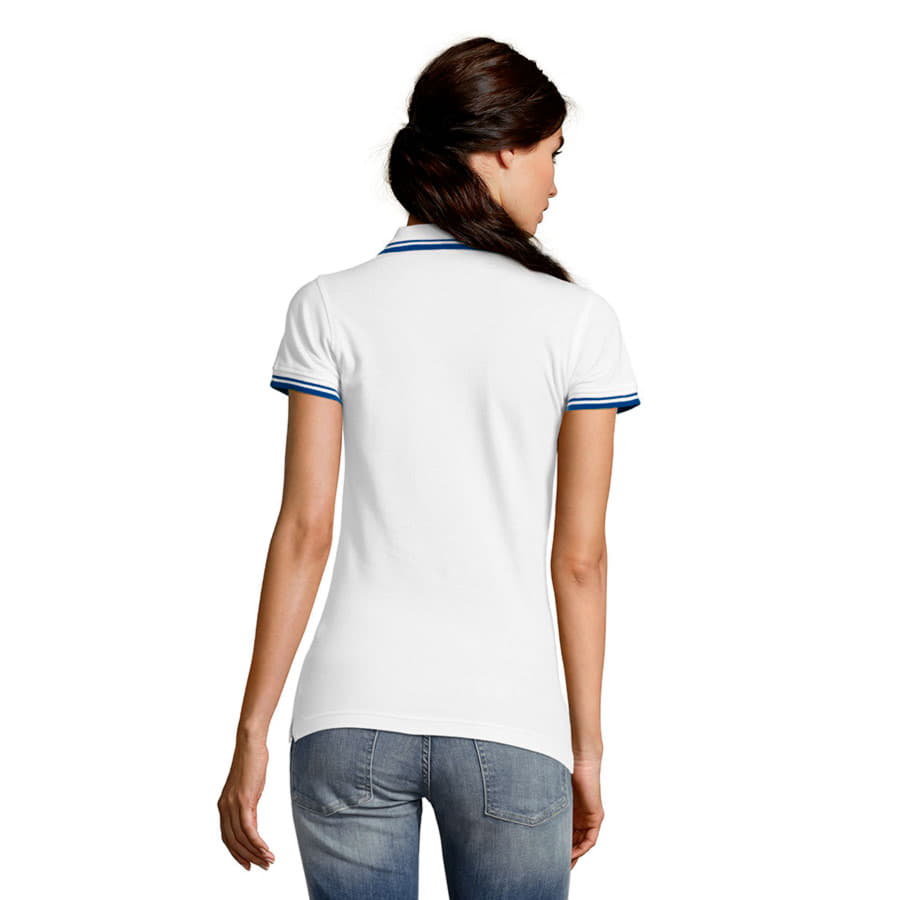 Поло женское PASADENA WOMEN 200, белый, темно-синий-2