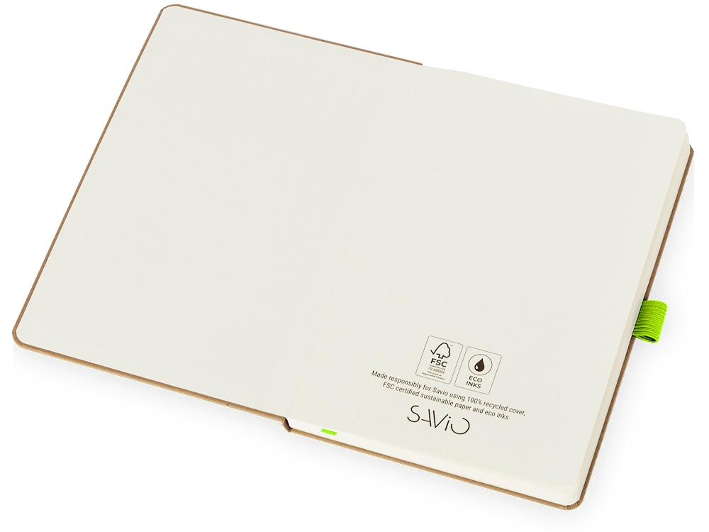 Блокнот Sevilia Hard, твердая обложка из крафта A5, 80 листов, крафтовый/зеленое яблоко-2
