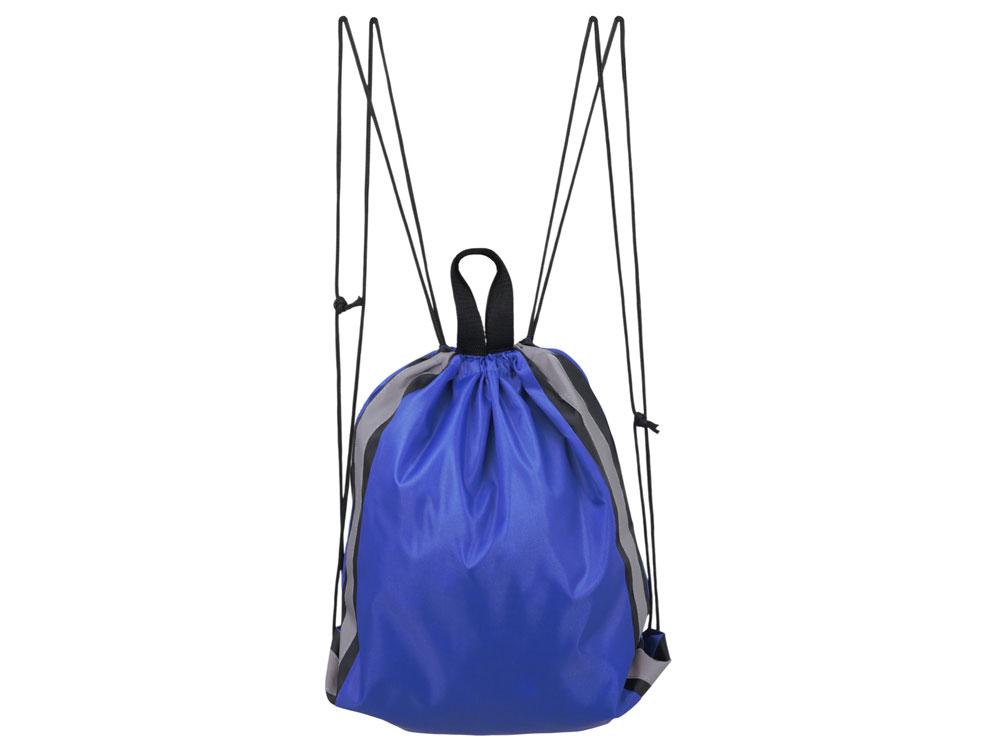 Рюкзак-мешок Savy со светоотражающими полосами по бокам, синий-1