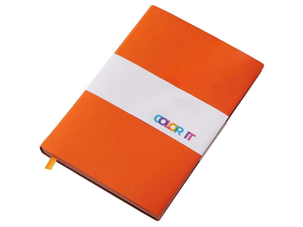 Блокнот C1 софт-тач, гибкая обложка, 128 листов, оранжевый-5