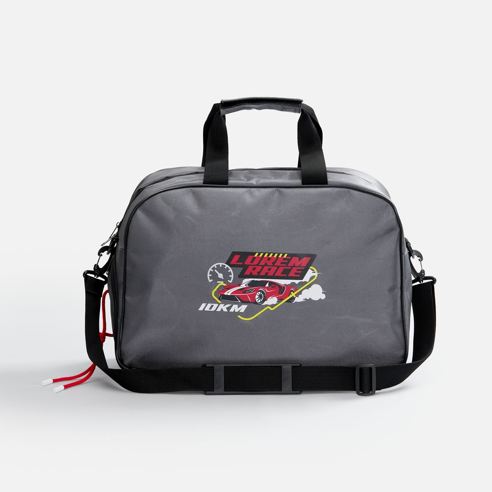 Спортивная сумка Atlantes, светло-серая с черным-11