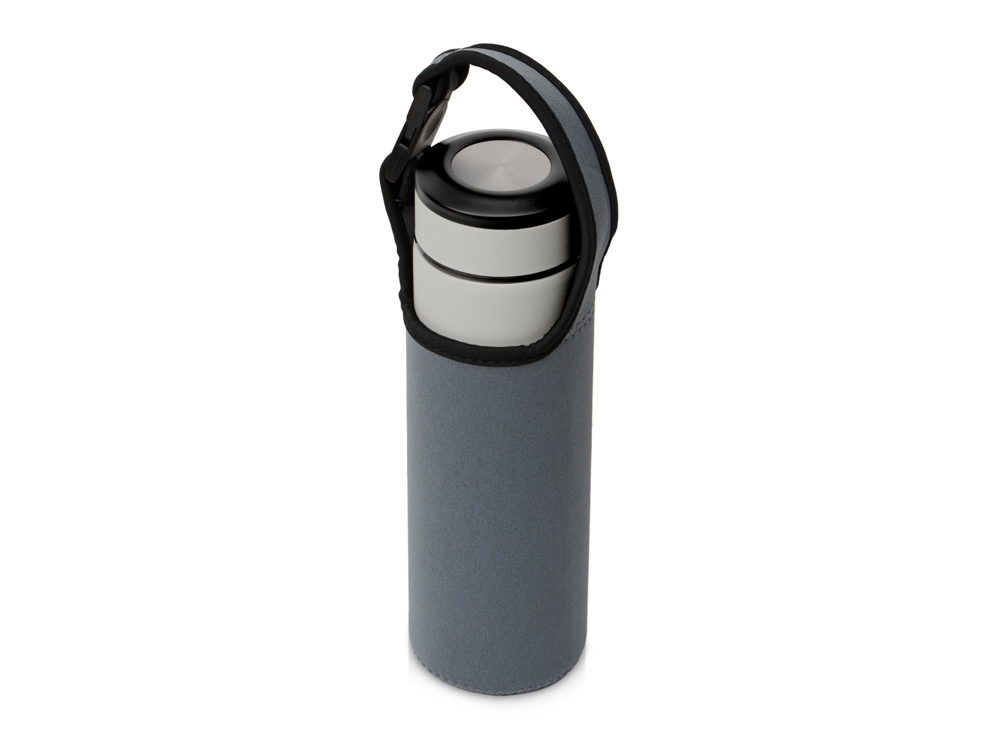 Чехол неопреновый Ferry для бутылки и термосов, серый-9