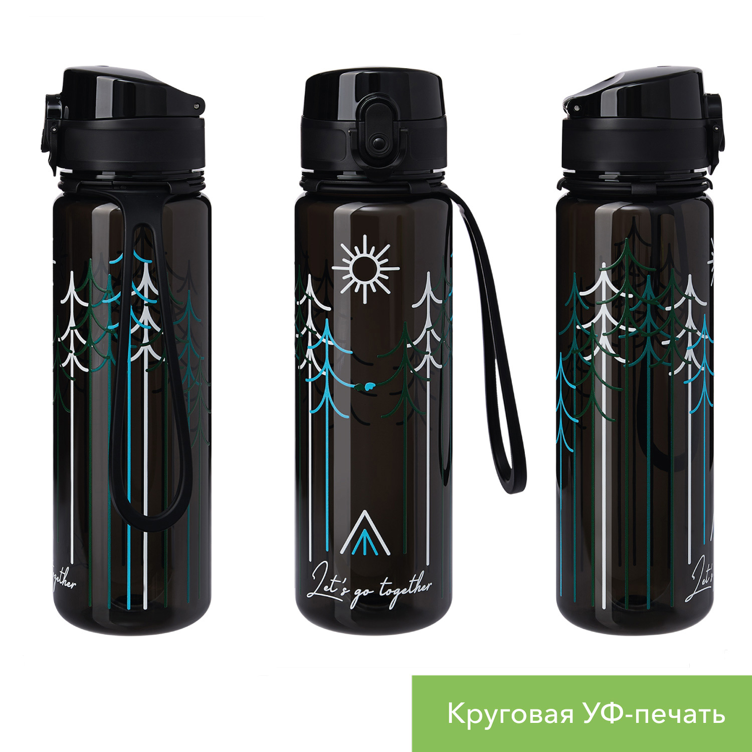 Бутылка для воды Комо (Como), черная-14