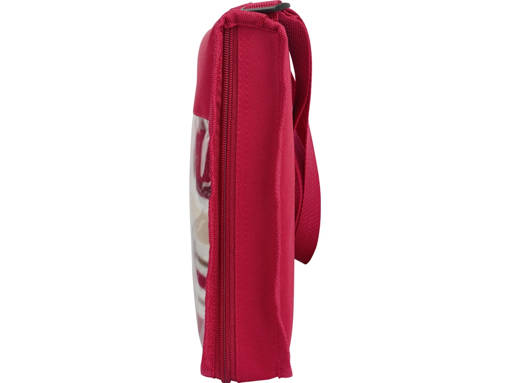 Плед в полоску в сумке Junket, красный-5