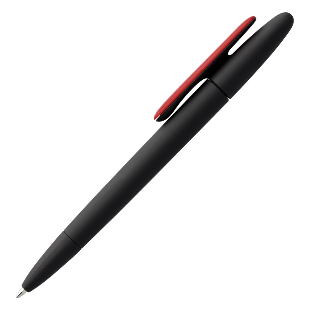 Ручка шариковая Prodir DS5 TRR-P Soft Touch, черная с красным-2